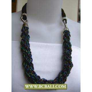 Beaded Paua wrap Necklaces Fashion mix Black cloth